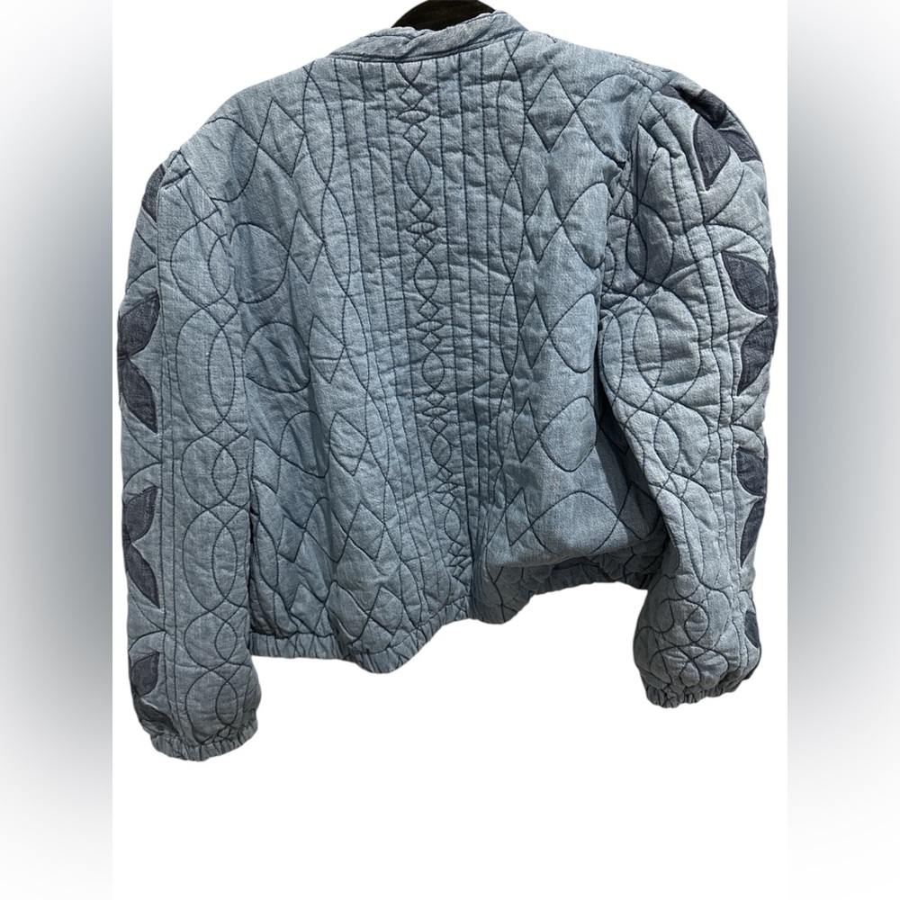 NWT Free people Quinn Quilted Cotton Denim Jacket XL - Picture 7 of 9